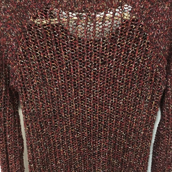Buffalo David Bitton Red Open Knit Sweater w/ Subtle Sparkle - Picture 14 of 16